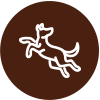Icône chien surexcité